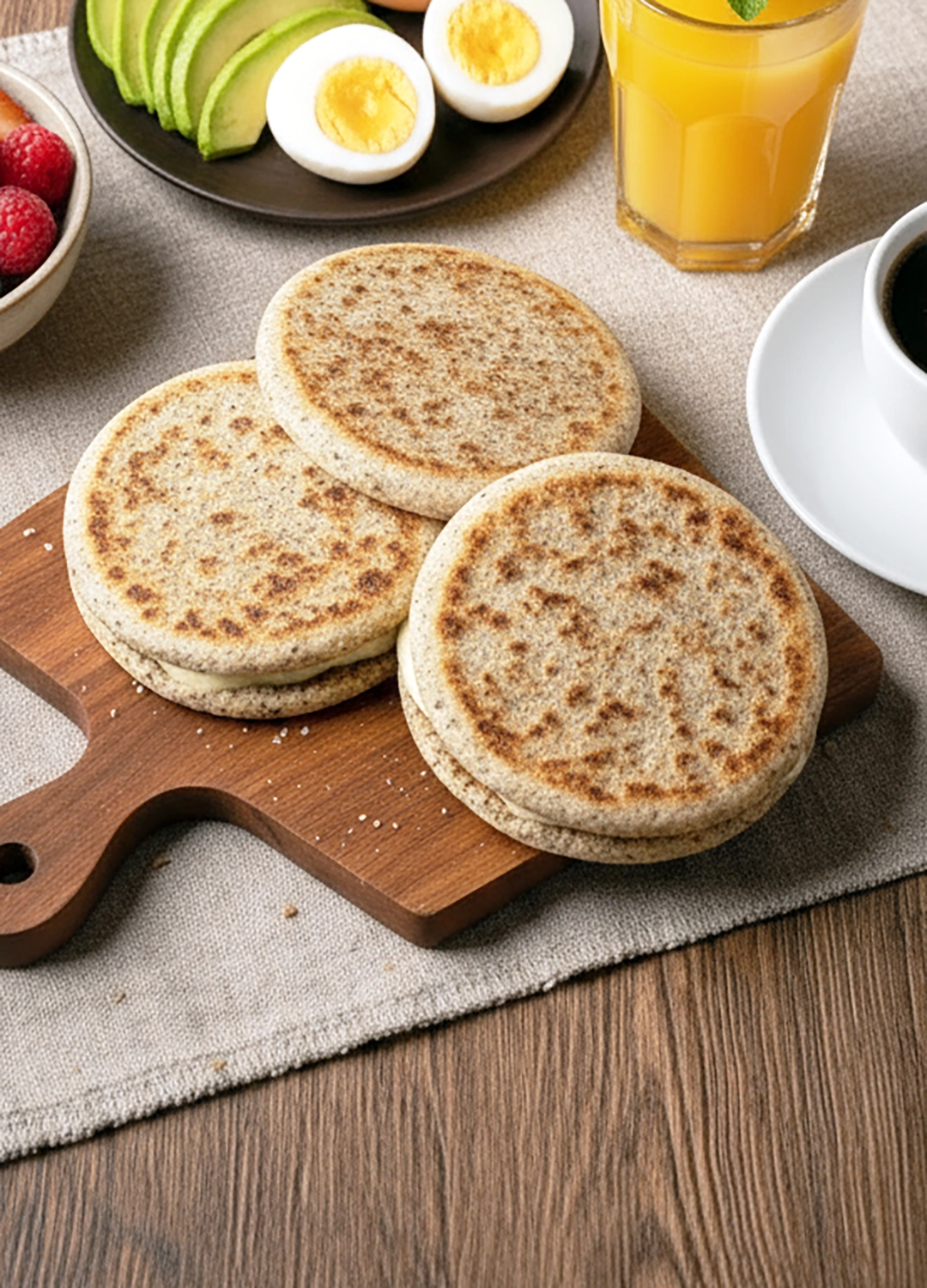 healthy cheese arepas breakfast